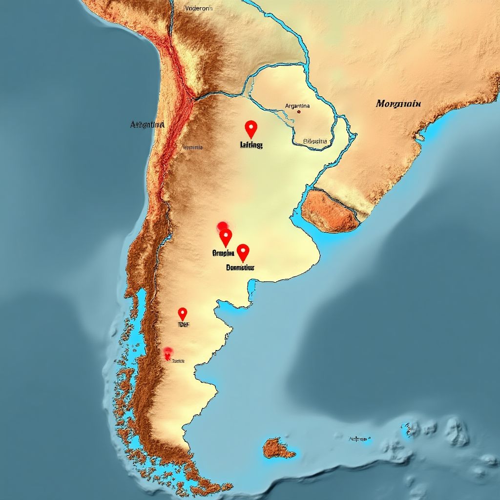 Mapa de estaciones YPF en Argentina